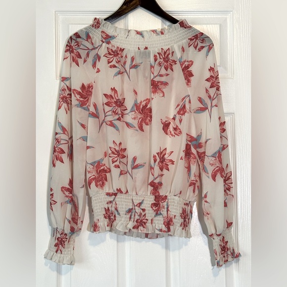 Flying Tomato Floral Sheer Polyester Ruffled Blouse Woman’s Size M NWOT Preppy - Picture 10 of 13